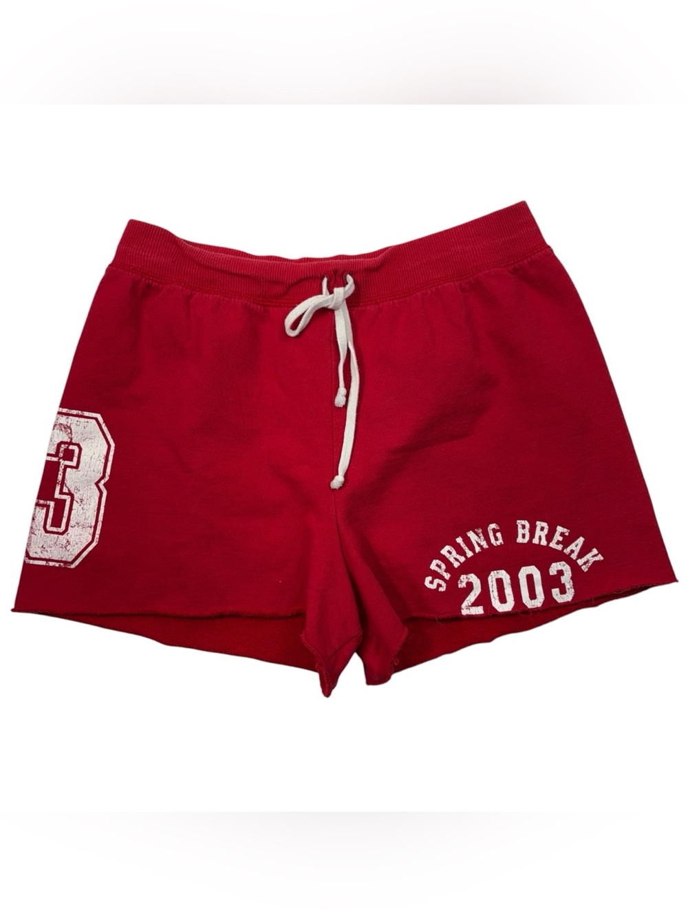 Vintage Y2K No Boundaries Red White 2003 Spring Break Sweatshorts Fleece Shorts